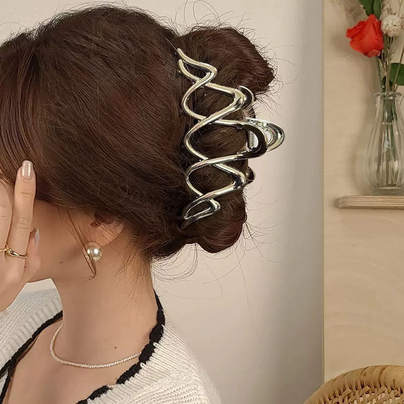 Metal Butterfly Hair Clips with Pearl Accents