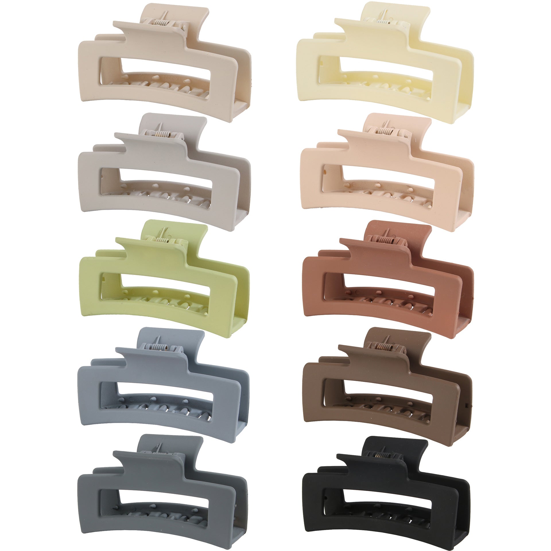 Rectangular Hair Grip Clips Frosted Finish