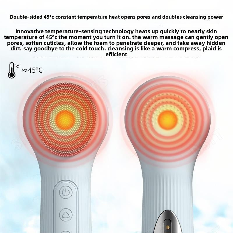 Temperature Sensing Silicone Facial Cleansing Brush