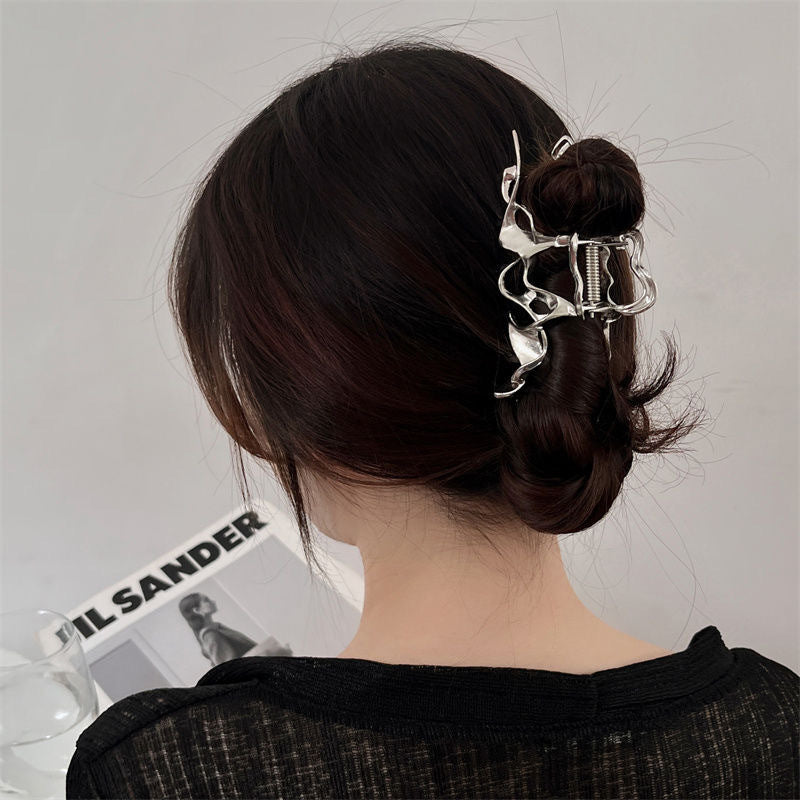 Metal Butterfly Hair Clips with Pearl Accents