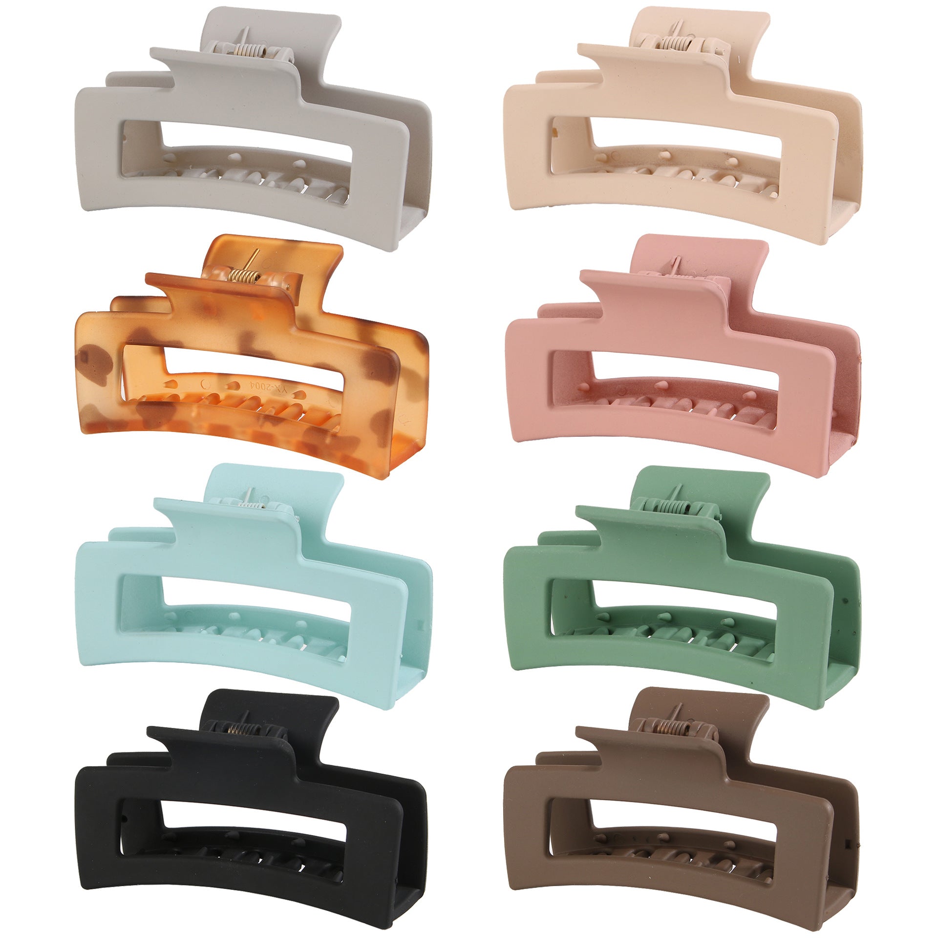 Rectangular Hair Grip Clips Frosted Finish