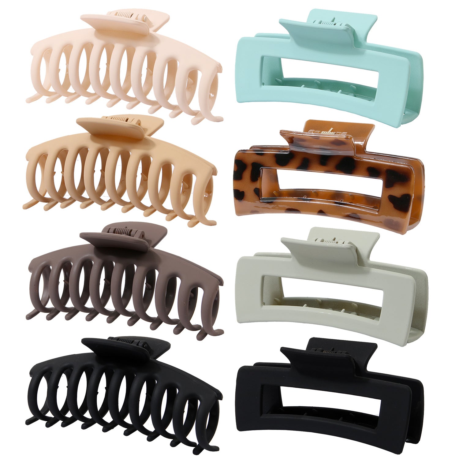 Rectangular Hair Grip Clips Frosted Finish