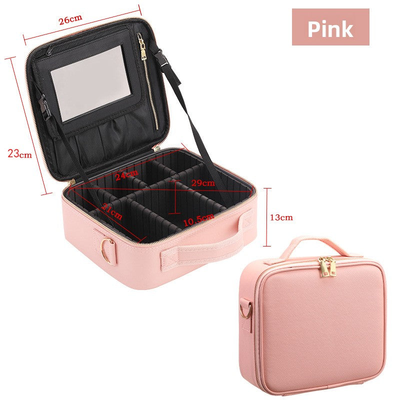 LED Lighted Makeup Bag with Mirror Portable Travel Organizer