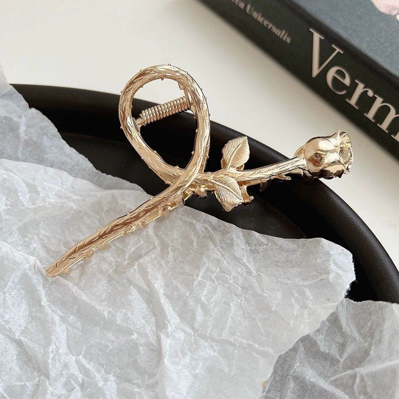 Metal Butterfly Hair Clips with Pearl Accents