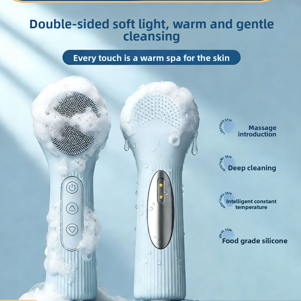 Temperature Sensing Silicone Facial Cleansing Brush
