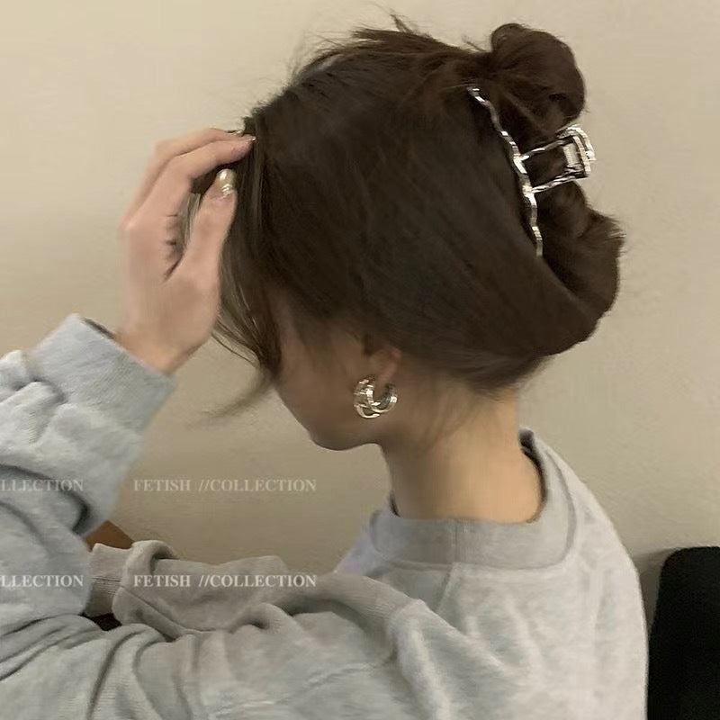 Metal Butterfly Hair Clips with Pearl Accents
