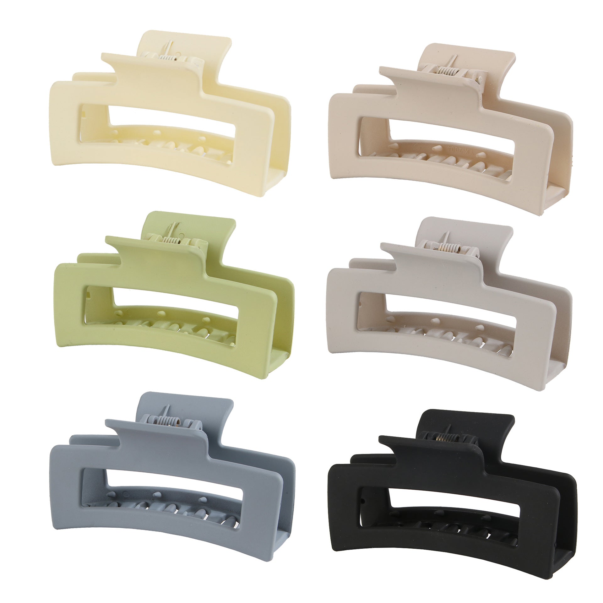 Rectangular Hair Grip Clips Frosted Finish