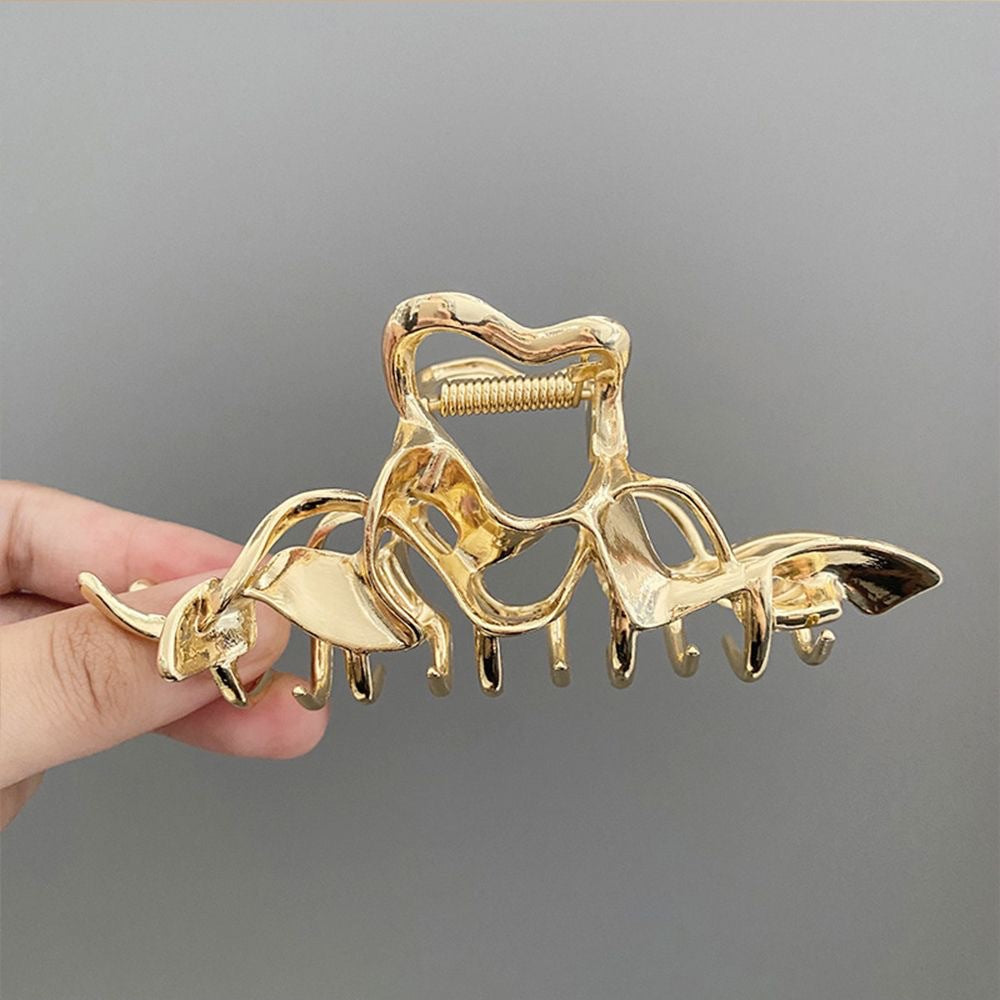 Metal Butterfly Hair Clips with Pearl Accents