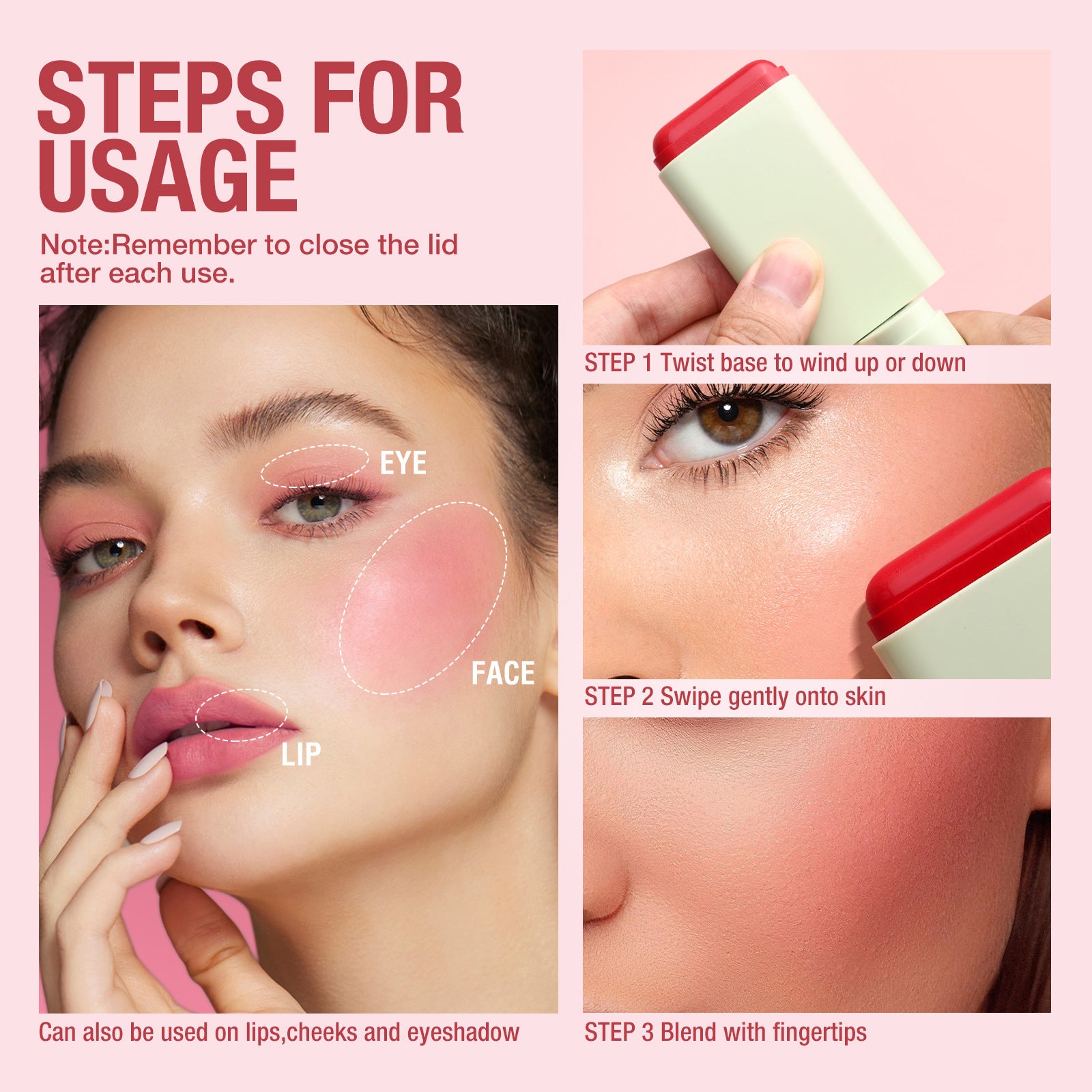 Matte Multifunctional Blush and Lip Balm Stick