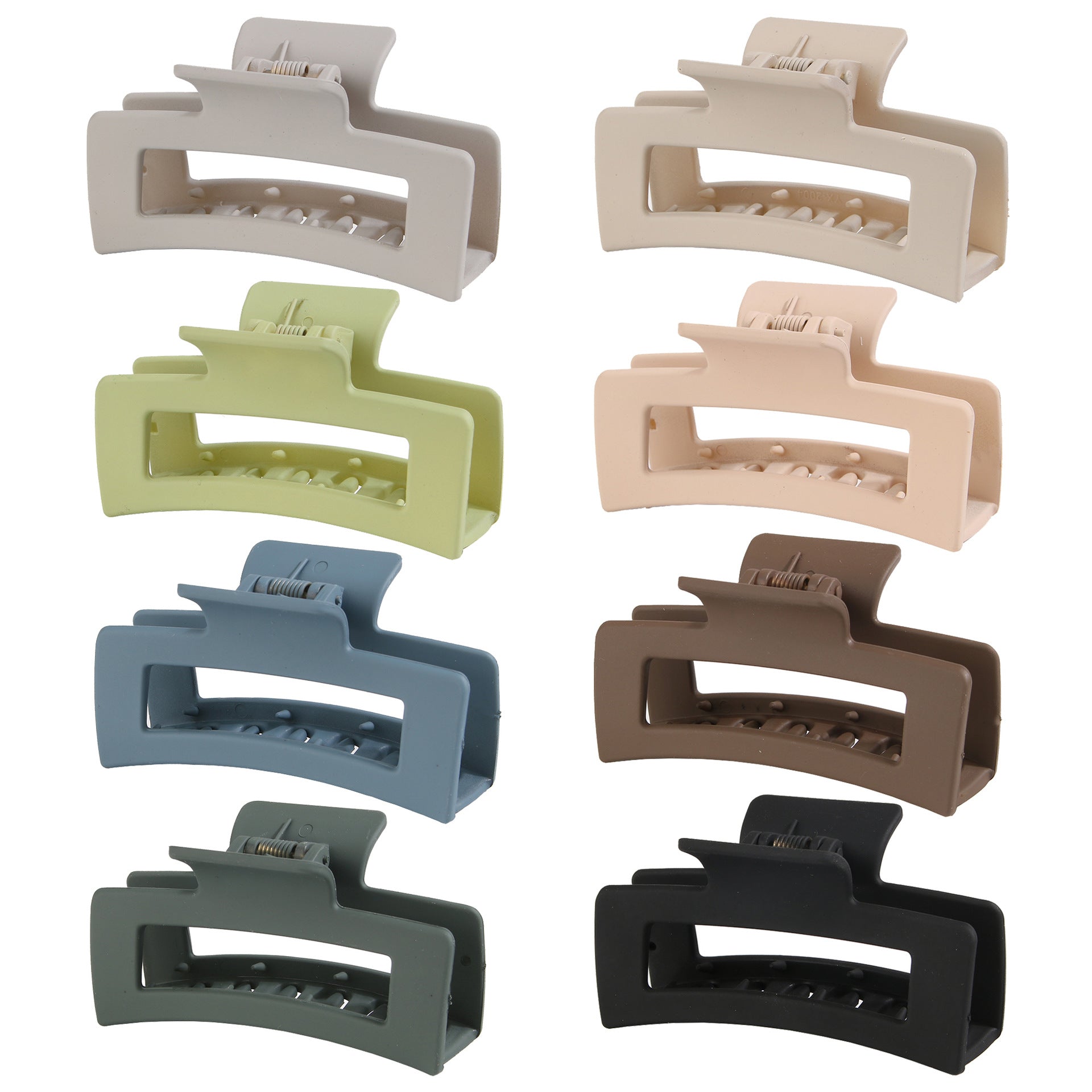 Rectangular Hair Grip Clips Frosted Finish