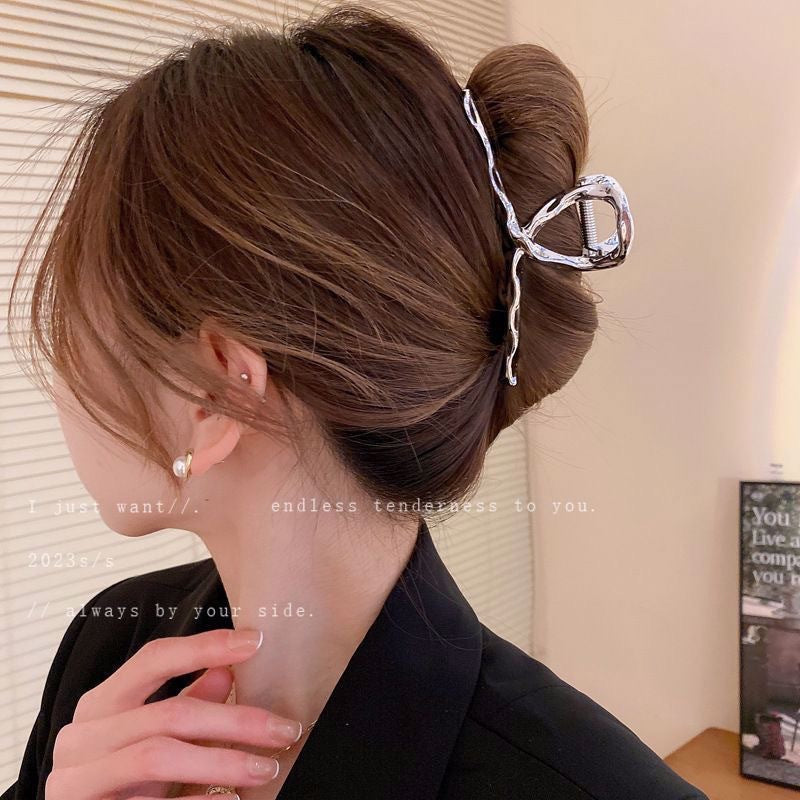 Metal Butterfly Hair Clips with Pearl Accents