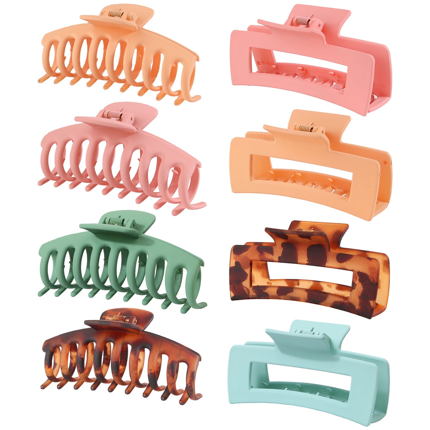 Rectangular Hair Grip Clips Frosted Finish