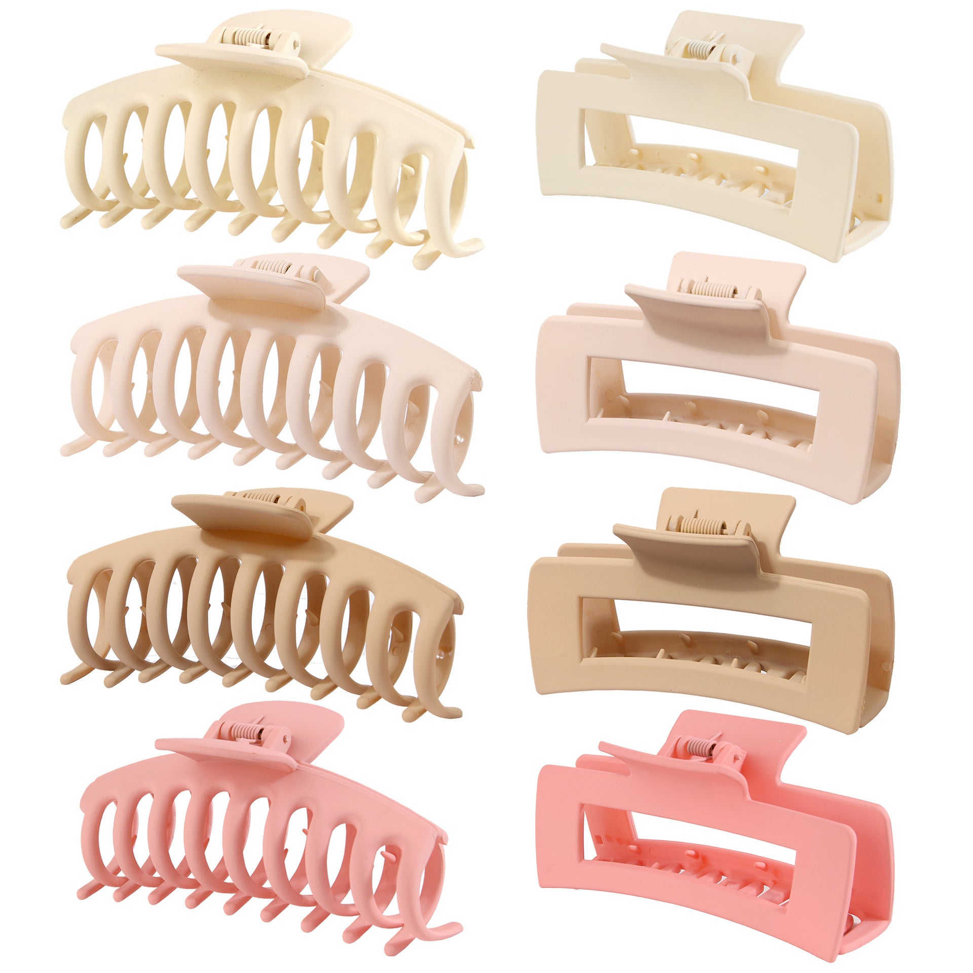 Rectangular Hair Grip Clips Frosted Finish