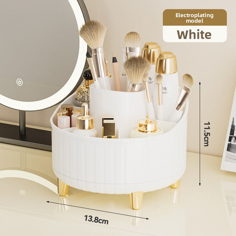 Rotatable Makeup Brush Organizer with Dustproof Cover