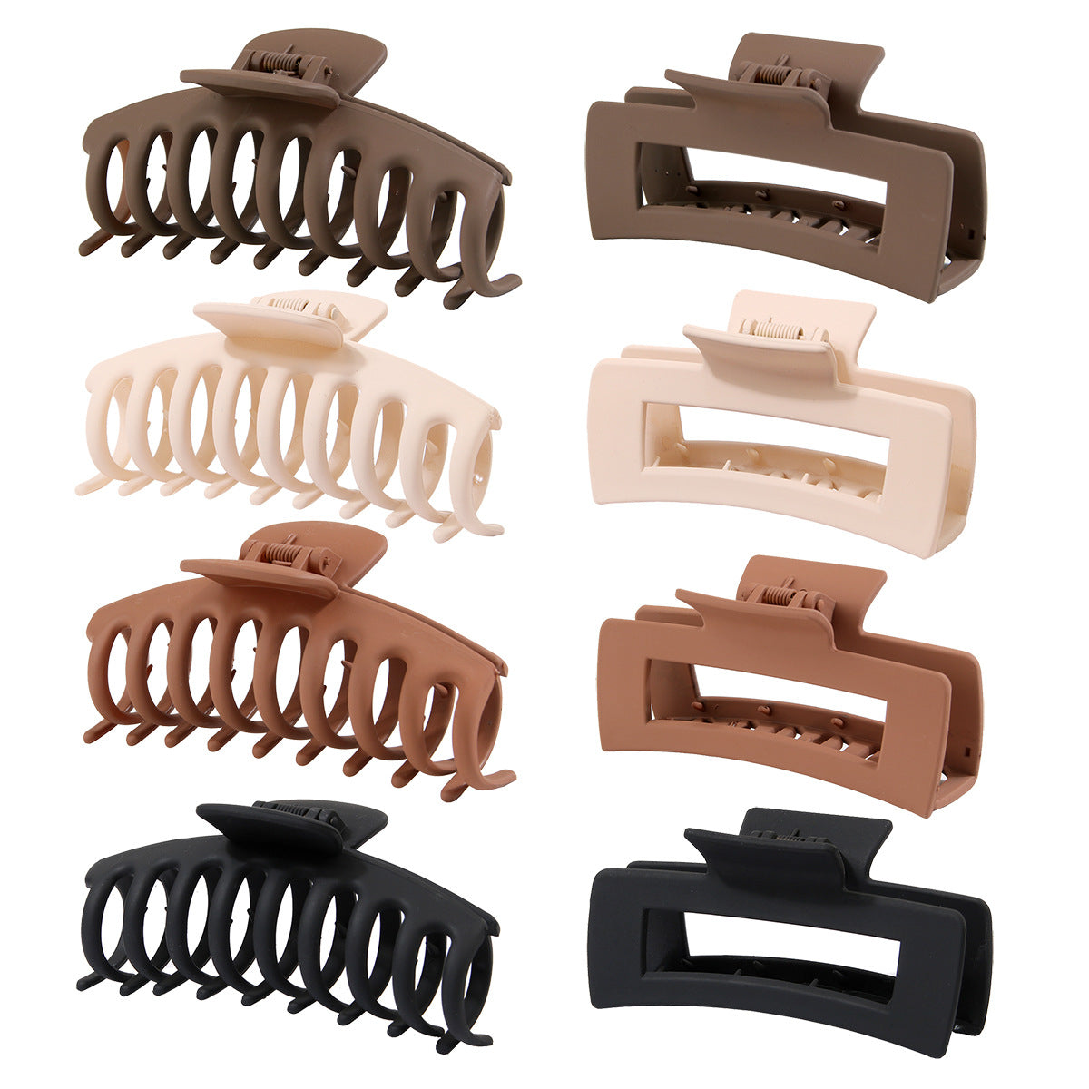 Rectangular Hair Grip Clips Frosted Finish