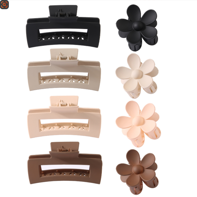 Rectangular Hair Grip Clips Frosted Finish