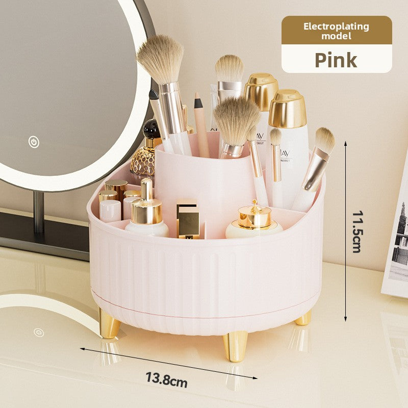 Rotatable Makeup Brush Organizer with Dustproof Cover