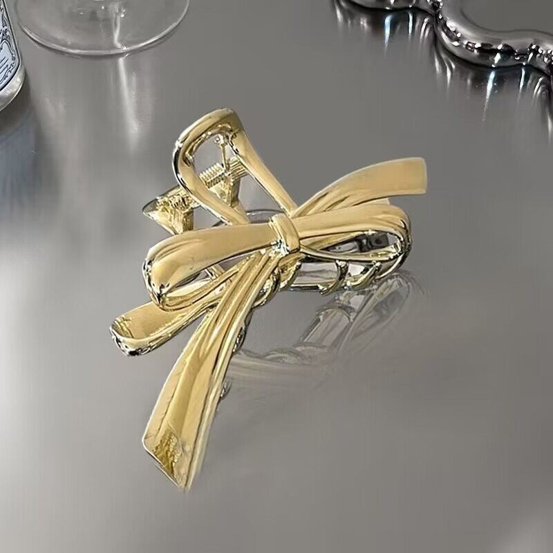 Metal Butterfly Hair Clips with Pearl Accents