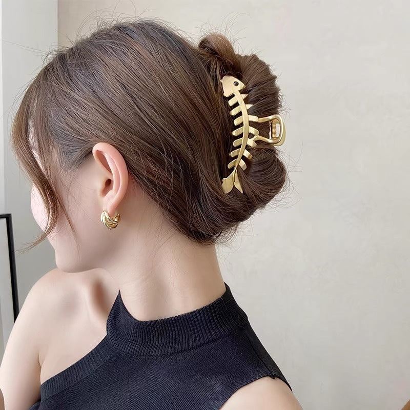 Metal Butterfly Hair Clips with Pearl Accents