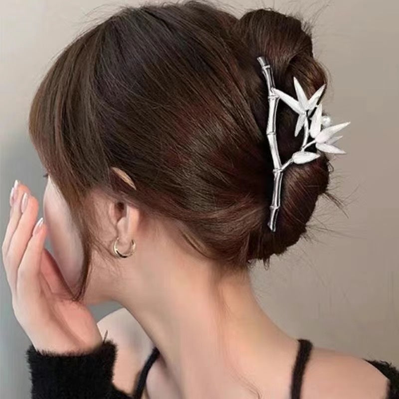 Metal Butterfly Hair Clips with Pearl Accents
