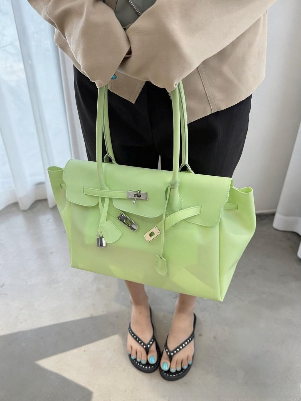 Jelly Tote Bag with Shoulder Strap