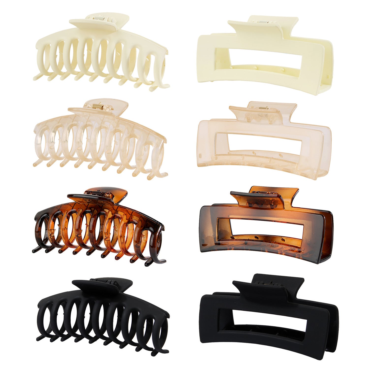 Rectangular Hair Grip Clips Frosted Finish