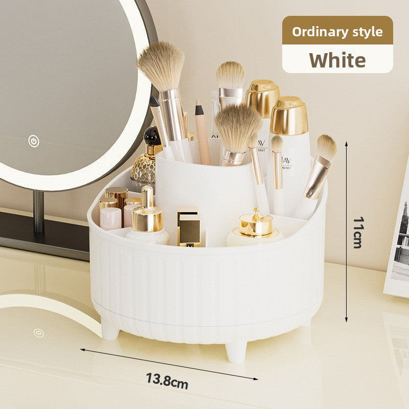 Rotatable Makeup Brush Organizer with Dustproof Cover