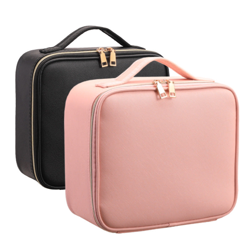 LED Lighted Makeup Bag with Mirror Portable Travel Organizer