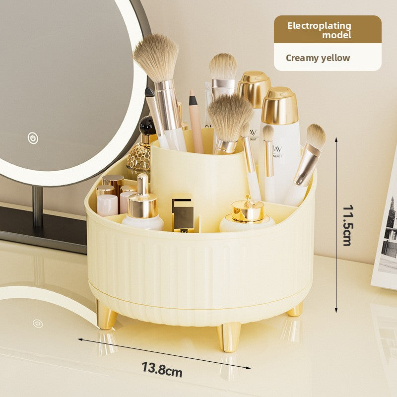 Rotatable Makeup Brush Organizer with Dustproof Cover