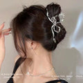 Metal Butterfly Hair Clips with Pearl Accents