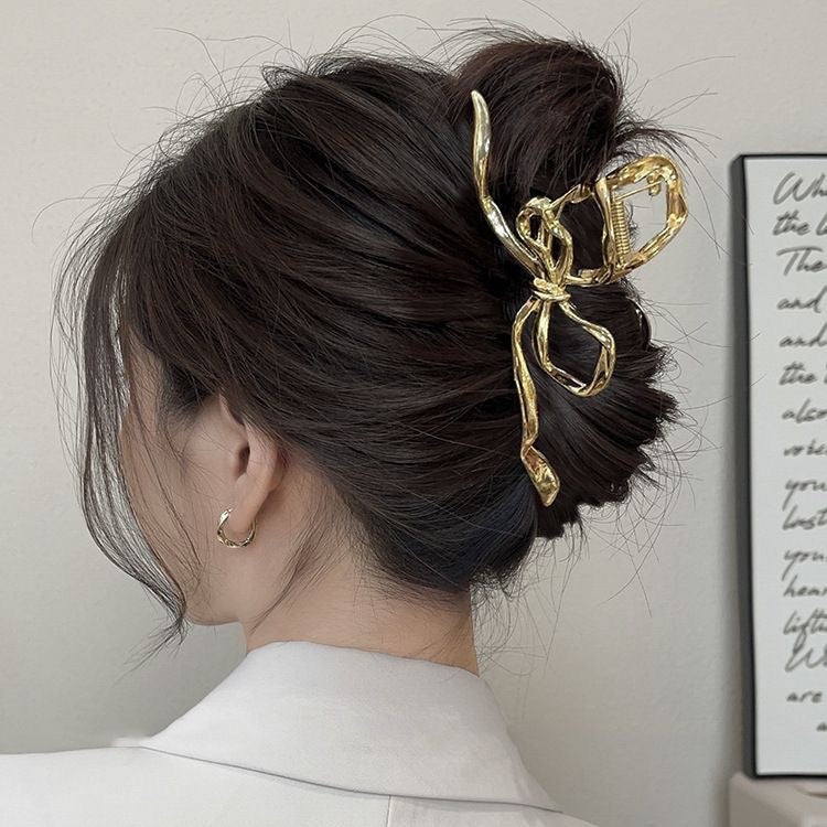 Metal Butterfly Hair Clips with Pearl Accents