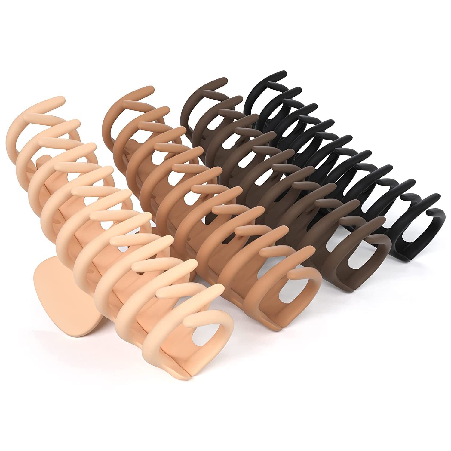 Rectangular Hair Grip Clips Frosted Finish