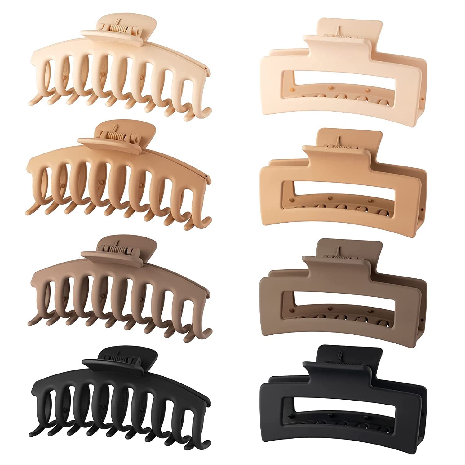 Rectangular Hair Grip Clips Frosted Finish
