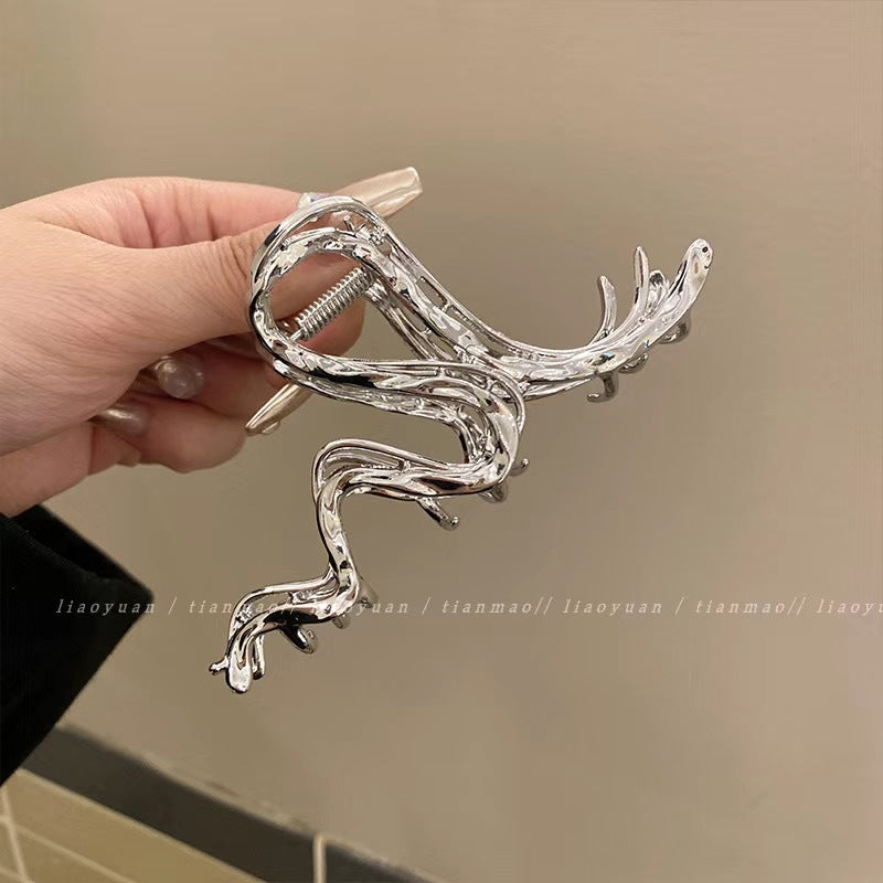 Metal Butterfly Hair Clips with Pearl Accents