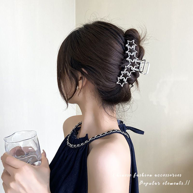 Metal Butterfly Hair Clips with Pearl Accents