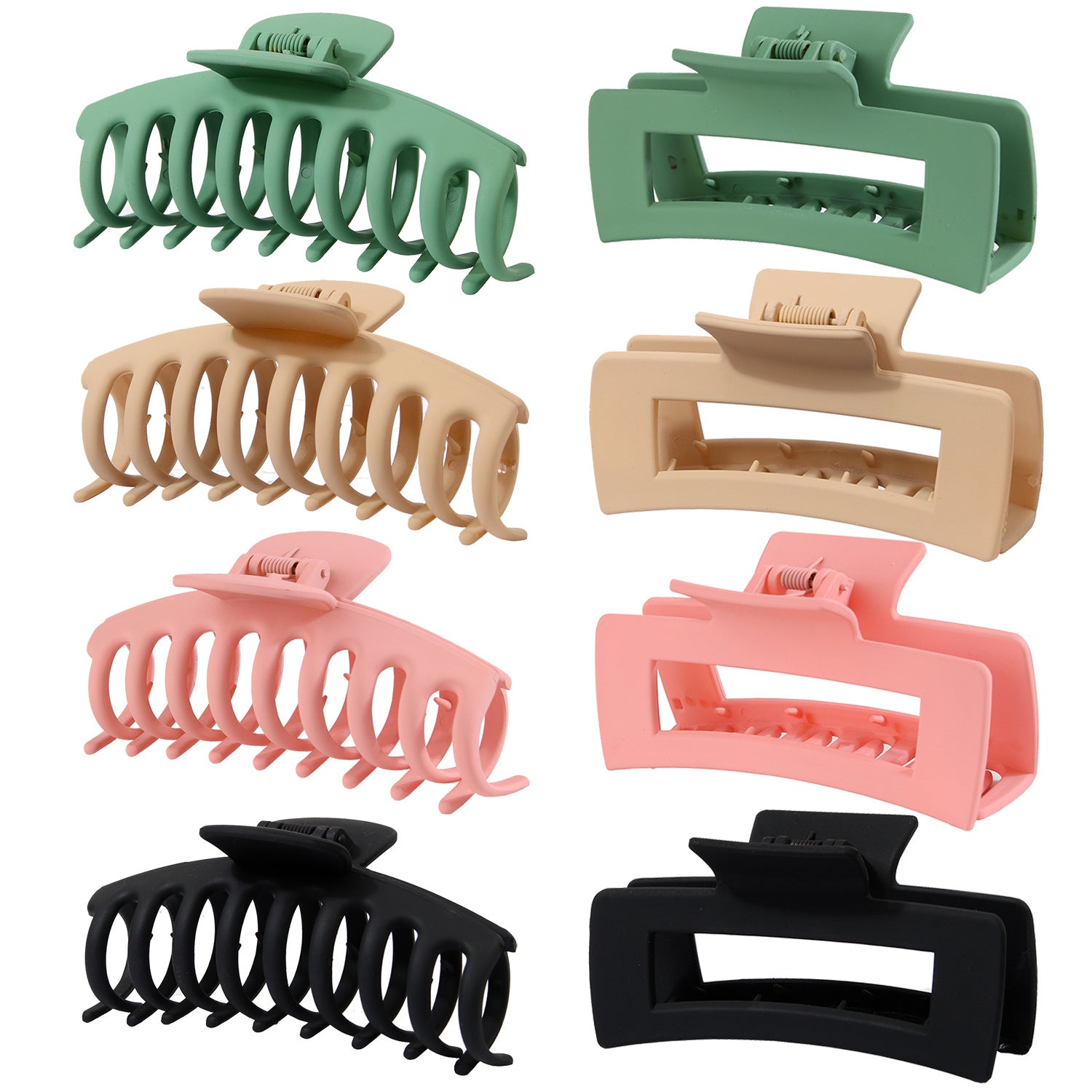 Rectangular Hair Grip Clips Frosted Finish