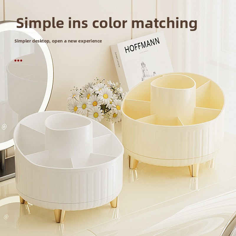 Rotatable Makeup Brush Organizer with Dustproof Cover