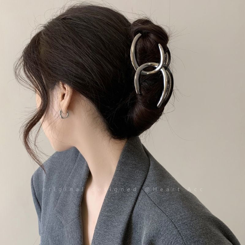 Metal Butterfly Hair Clips with Pearl Accents