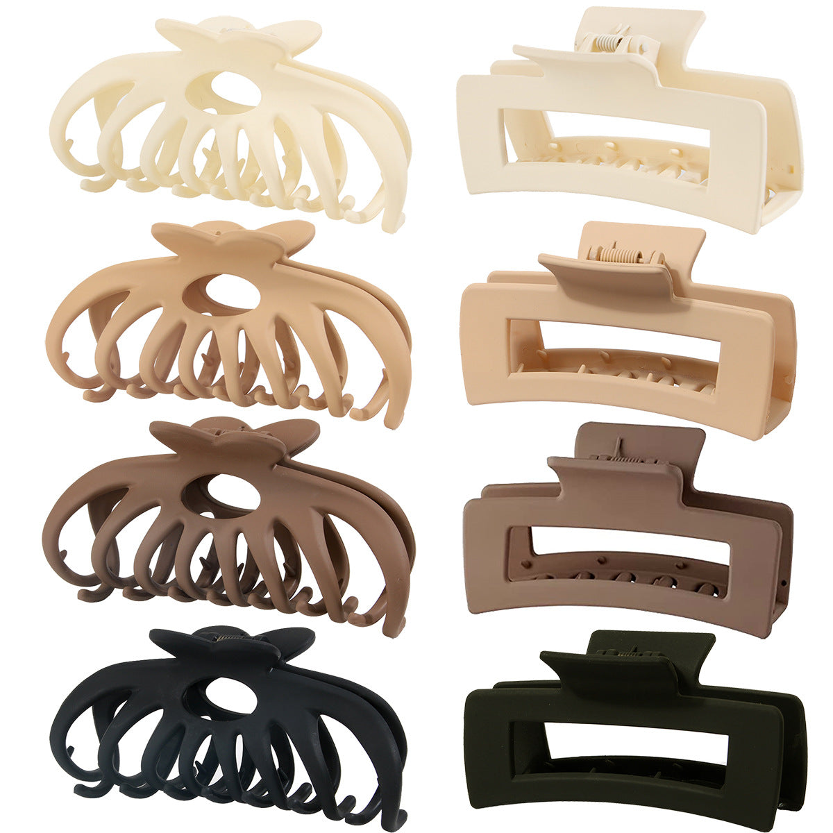 Rectangular Hair Grip Clips Frosted Finish
