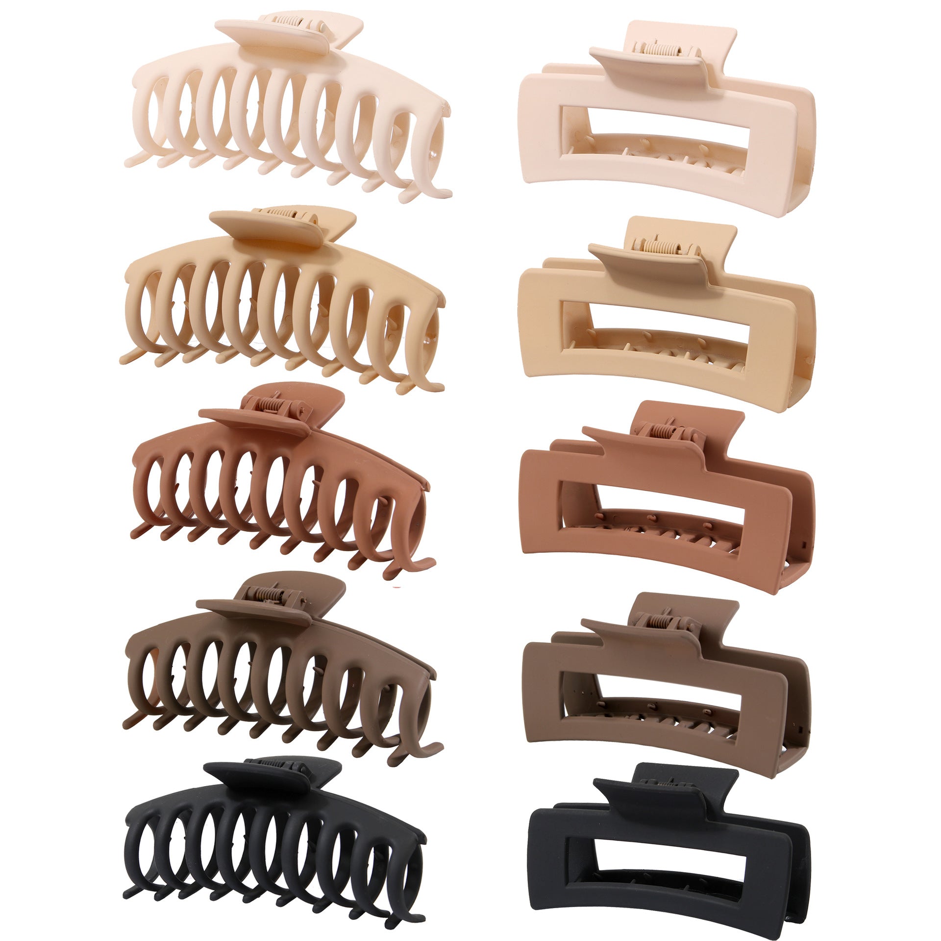 Rectangular Hair Grip Clips Frosted Finish