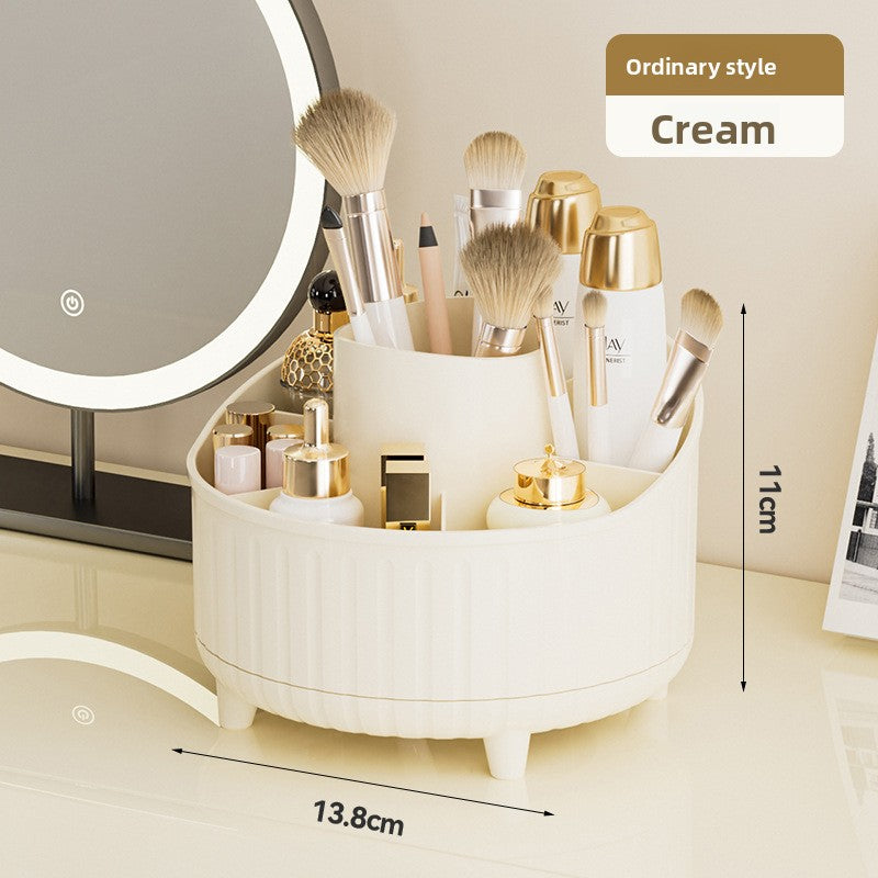 Rotatable Makeup Brush Organizer with Dustproof Cover