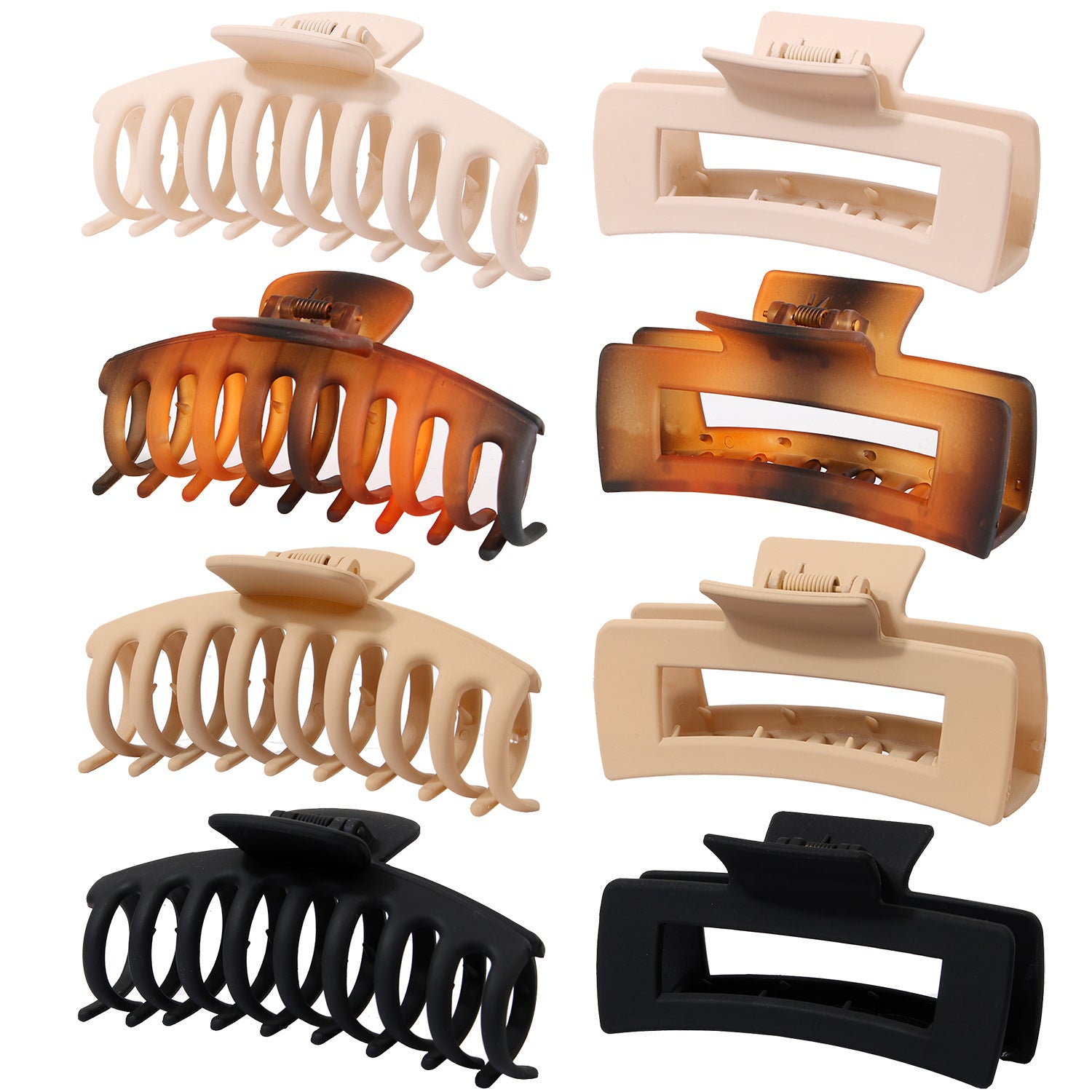 Rectangular Hair Grip Clips Frosted Finish