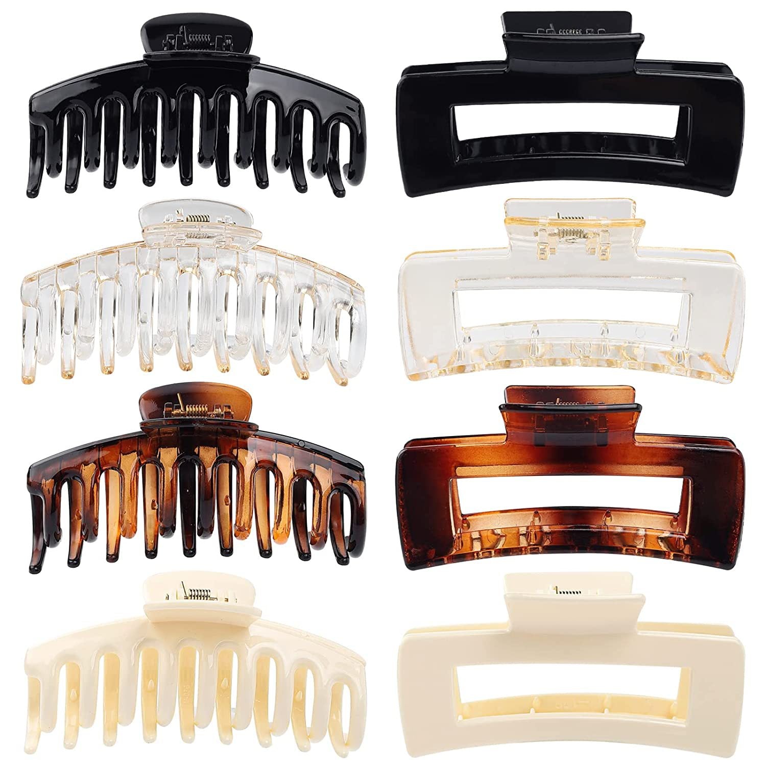Rectangular Hair Grip Clips Frosted Finish