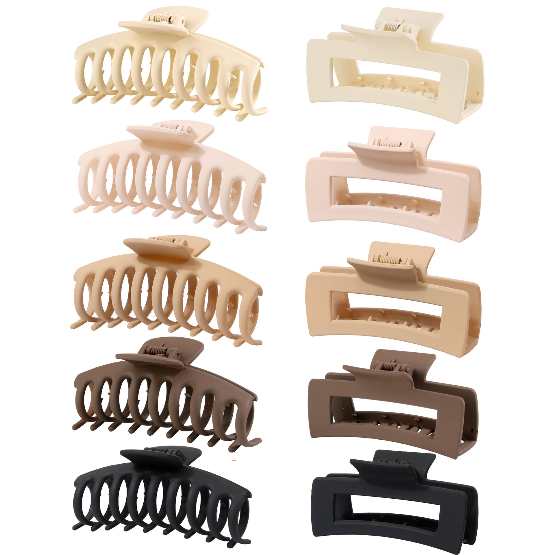 Rectangular Hair Grip Clips Frosted Finish