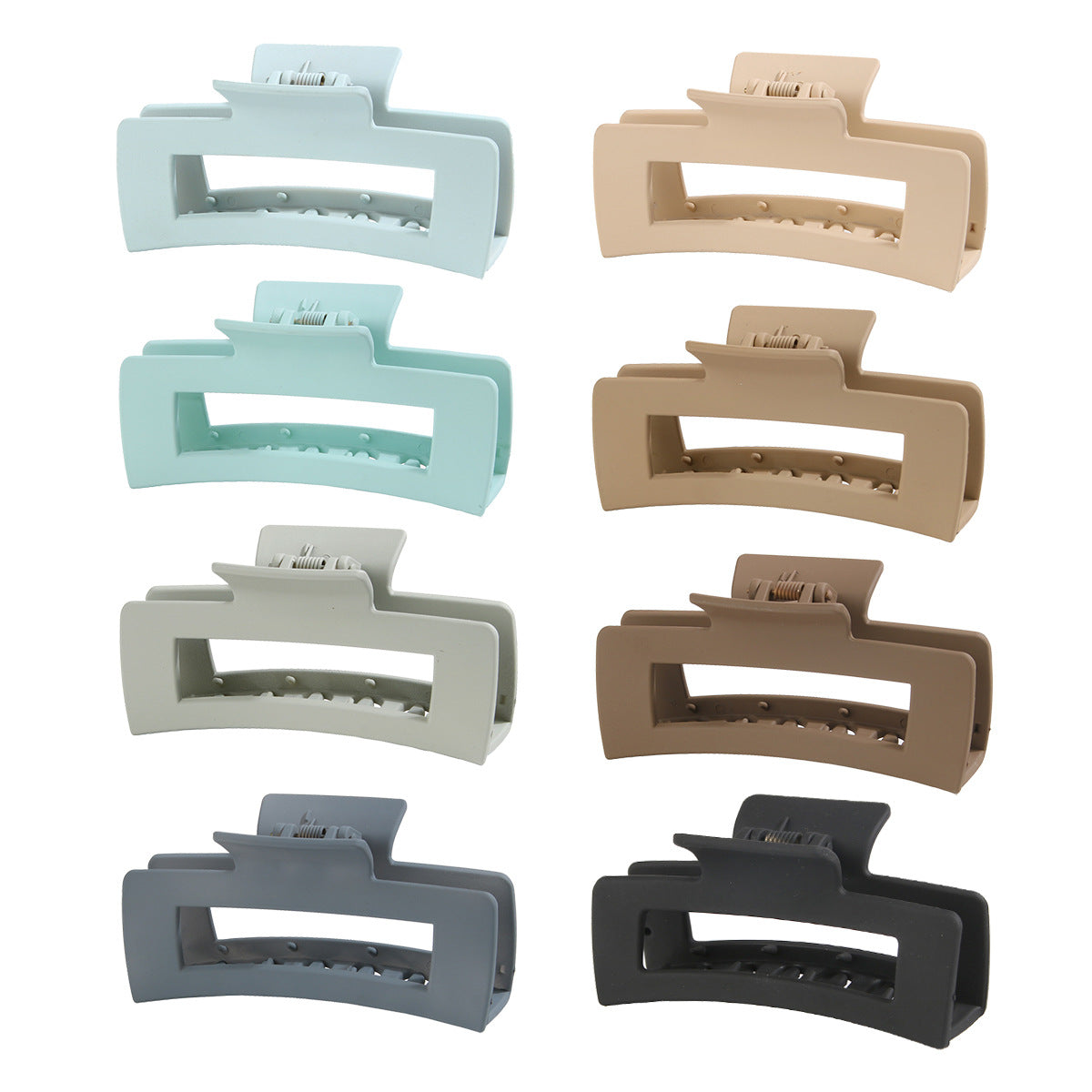 Rectangular Hair Grip Clips Frosted Finish